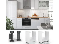 Vicco Herdumbauschrank Fame-Line Hochglanz/ 60 cm AP Marmor< Kochfelder
