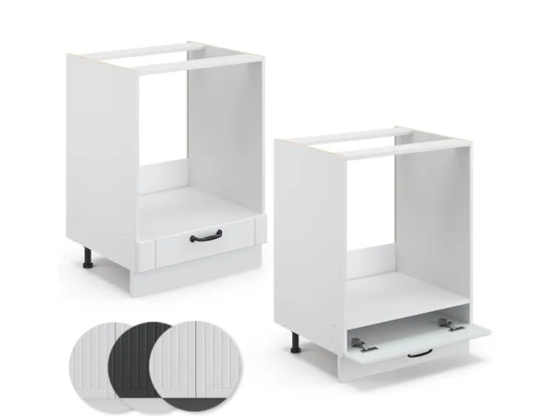Sale Vicco Herdumbauschrank Fame-Line Landhaus/ 60 cm ohne Arbeitsplatte Weiß