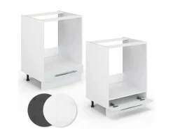Best Vicco Herdumbauschrank Fame-Line Hochglanz 60 cm ohne Arbeitsplatte Weiß