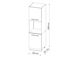 Vicco Herdumbauschrank Fame-Line Hochglanz/Anthrazit 60 cm Offen< Pantryküchen