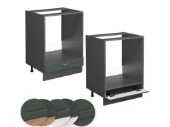 Einbauküchen<Vicco Herdumbauschrank Fame-Line Grün-Gold Landhaus/Anthrazit 60 cm AP Anthrazit