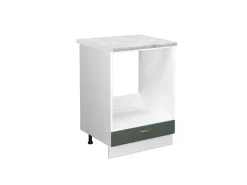 Vicco Herdumbauschrank Fame-Line Grün-Gold Landhaus/Weiß 60 cm AP Marmor< Einbauküchen