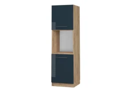 Kochfelder<Vicco Herdumbauschrank Fame-Line Hochglanz/Goldkraft Eiche 60 cm Offen