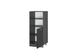 Herde<Vicco Herdumbauschrank R-Line Herdschrank Schwarz Hochglanz/Anthrazit 60 cm