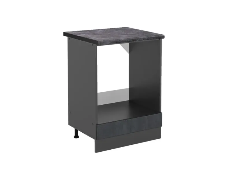 Kochfelder<Vicco Herdumbauschrank R-Line Schwarz Beton/Anthrazit 60 cm AP Anthrazit