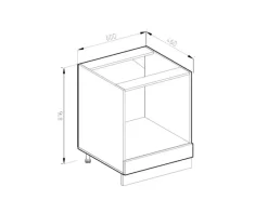 Sale Vicco Herdumbauschrank R-Line Herdschrank /Weiß 60 cm AP Eiche Beton