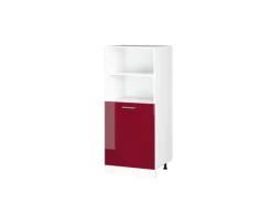 Einbauküchen<Vicco Herdumbauschrank R-Line Herdschrank Bordeaux Hochglanz/Weiß 60 cm