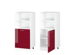 Einbauküchen<Vicco Herdumbauschrank R-Line Herdschrank Bordeaux Hochglanz/Weiß 60 cm