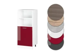Einbauküchen<Vicco Herdumbauschrank R-Line Herdschrank Bordeaux Hochglanz/Weiß 60 cm