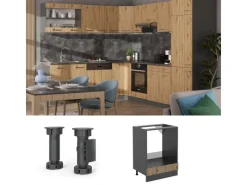 Vicco Herdumbauschrank R-Line Artisan-Eiche/Anthrazit 60 cm ohne Arbeitsplatte< Einbauküchen