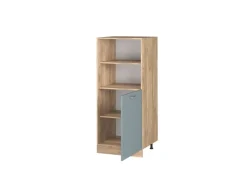 Vicco Herdumbauschrank R-Line Herdschrank Blau-Grau/Goldkraft Eiche 60 cm< Herde