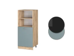 Vicco Herdumbauschrank R-Line Herdschrank Blau-Grau/Goldkraft Eiche 60 cm< Herde