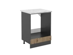 Herde<Vicco Herdumbauschrank R-Line Artisan-Eiche/Anthrazit 60 cm AP Marmor