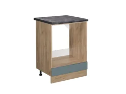 New Vicco Herdumbauschrank R-Line Blau-Grau/Goldkraft Eiche 60 cm AP Anthrazit Blaugrau