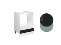 Vicco Herdumbauschrank R-Line Herdschrank Schwarz Hochglanz/Weiß 60 cm AP Eiche< Herde