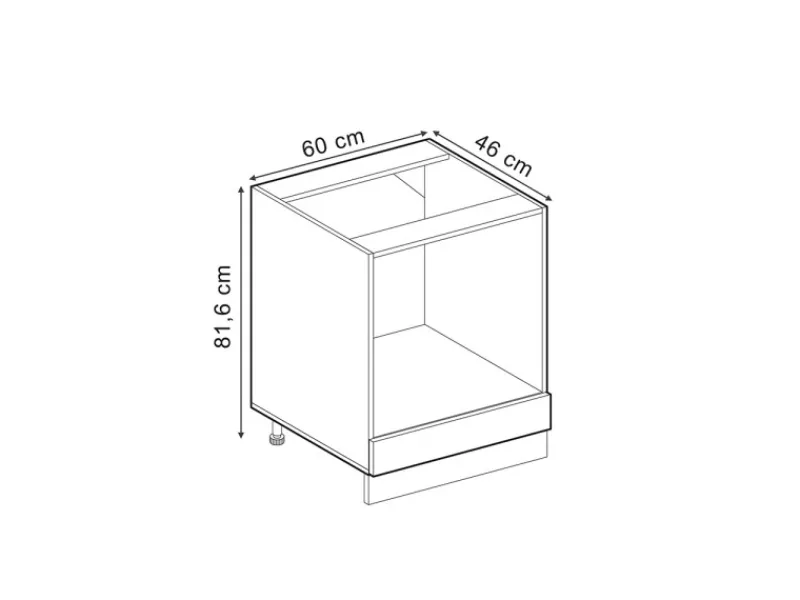 Vicco Herdumbauschrank R-Line Herdschrank Schwarz Hochglanz/Weiß 60 cm AP Eiche< Herde