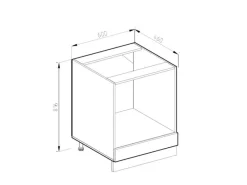Vicco Herdumbauschrank R-Line Herdschrank Grau/Weiß 60 cm ohne Arbeitsplatte< Herde