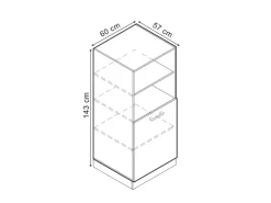 Vicco Herdumbauschrank R-Line Herdschrank Artisan-Eiche/Anthrazit 60 cm< Herde