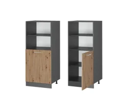Vicco Herdumbauschrank R-Line Herdschrank Artisan-Eiche/Anthrazit 60 cm< Herde