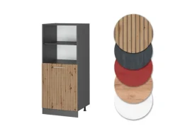 Vicco Herdumbauschrank R-Line Herdschrank Artisan-Eiche/Anthrazit 60 cm< Herde