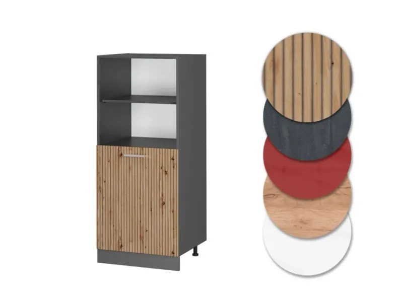 Vicco Herdumbauschrank R-Line Herdschrank Artisan-Eiche/Anthrazit 60 cm< Herde