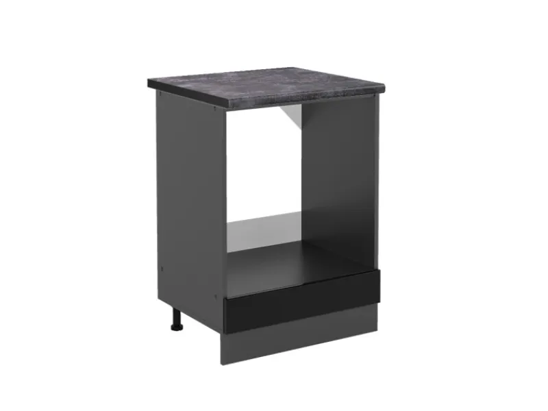 Vicco Herdumbauschrank R-Line Schwarz Hochglanz/Anthrazit 60 cm AP Anthrazit< Herde