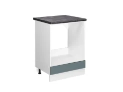 Clearance Vicco Herdumbauschrank R-Line Herdschrank Blau-Grau/Weiß 60 cm AP Anthrazit Blaugrau