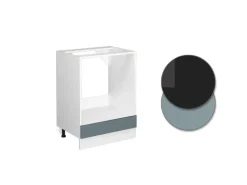 Clearance Vicco Herdumbauschrank R-Line Herdschrank Blau-Grau/Weiß 60 cm AP Anthrazit Blaugrau