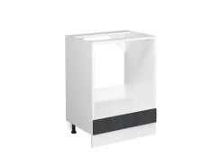 New Vicco Herdumbauschrank R-Line Schwarz Beton/Weiß 60 cm ohne Arbeitsplatte Beton Anthrazit
