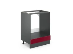 Sale Vicco Herdumbauschrank R-Line Bordeaux Hochglanz/Anthrazit 60 cm ohne Arbeitsplatte Bordeaux-Glanz