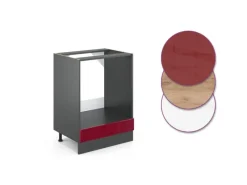Sale Vicco Herdumbauschrank R-Line Bordeaux Hochglanz/Anthrazit 60 cm ohne Arbeitsplatte Bordeaux-Glanz