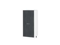 Vicco Herdumbauschrank R-Line Herdschrank Schwarz Beton/Weiß 60 cm Beton Anthrazit