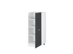 Vicco Herdumbauschrank R-Line Herdschrank Schwarz Beton/Weiß 60 cm Beton Anthrazit