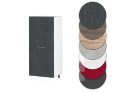 Vicco Herdumbauschrank R-Line Herdschrank Schwarz Beton/Weiß 60 cm Beton Anthrazit