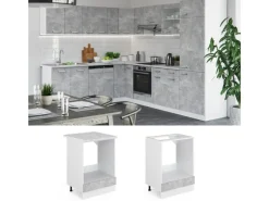 Sale Vicco Herdumbauschrank R-Line Herdschrank /Weiß 60 cm AP Anthrazit Beton
