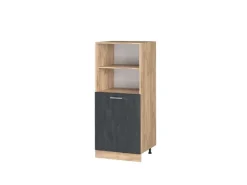New Vicco Herdumbauschrank R-Line Herdschrank Schwarz Beton/Goldkraft Eiche 60 cm mit Goldkraft Eiche Korpus Beton Anthrazit