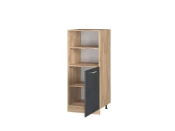 New Vicco Herdumbauschrank R-Line Herdschrank Schwarz Beton/Goldkraft Eiche 60 cm mit Goldkraft Eiche Korpus Beton Anthrazit
