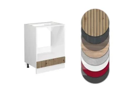 Best Vicco Herdumbauschrank R-Line Herdschrank Artisan-Eiche/Weiß 60 cm AP Anthrazit Artisan Eiche