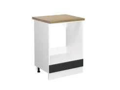 Hot Vicco Herdumbauschrank R-Line Anthrazit Landhaus/Weiß 60 cm AP Eiche Anthrazitgrau
