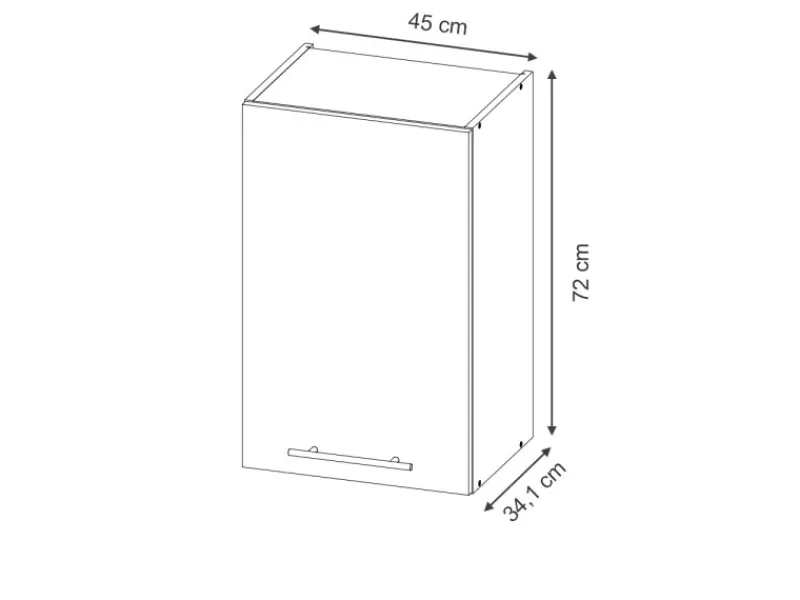 Vicco Hängeschrank Fame-Line Hängender Küchenschrank Hochglanz/Anthrazit 45 cm< Pfannen|Küchenschränke