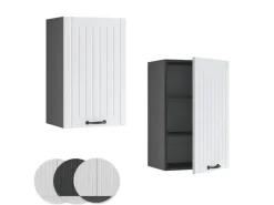 Vicco Hängeschrank Fame-Line Hängender Küchenschrank Landhaus/Anthrazit 45 cm< Pfannen|Küchenschränke