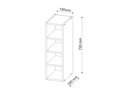 Vicco Hängeschrank Fame-Line Offener Küchenschrank 15 cm< Küchenschränke|Küchenregale