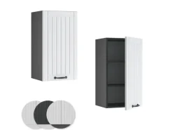 Vicco Hängeschrank Fame-Line Hängender Küchenschrank Landhaus/Anthrazit 40 cm Weiß