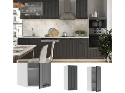 Hot Vicco Hängeschrank Fame-Line Hängender Küchenschrank Anthrazit/Weiß 30 cm Anthrazitgrau