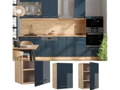 Clearance Vicco Hängeschrank Fame-Line Hochglanz/Goldkraft Eiche 50 cm Dunkelblau
