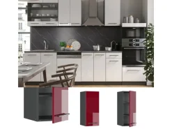 Herde|Kühlschränke<Vicco Hängeschrank Fame-Line Hängender Küchenschrank Bordeaux Hochglanz/Anthrazit 30 cm