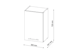 Herde|Kühlschränke<Vicco Hängeschrank Fame-Line Hängender Küchenschrank Bordeaux Hochglanz/Anthrazit 30 cm