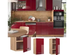 Vicco Hängeschrank Fame-Line Bordeaux Hochglanz/Goldkraft Eiche 40 cm Bordeaux-Glanz