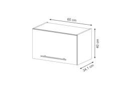 Küchenschränke<Vicco Hängeschrank Fame-Line Hochglanz/Goldkraft Eiche 60 cm Flach
