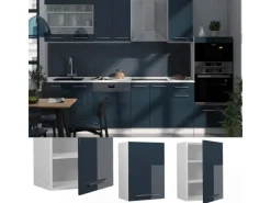 New Vicco Hängeschrank Fame-Line Hängender Küchenschrank Hochglanz/Weiß 50 cm Dunkelblau